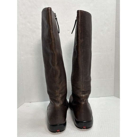 Prada Sport Linea Rossa Brown Leather Knee High Boots Womens 38 Made In Italy - Picture 8 of 14